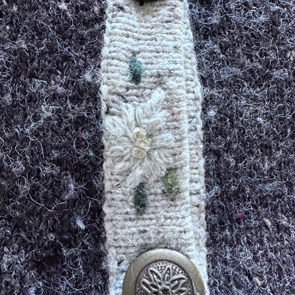 Vintage Cable Knit Embroidered Vest sz S-M - Cocoa - Picture 6 of 9